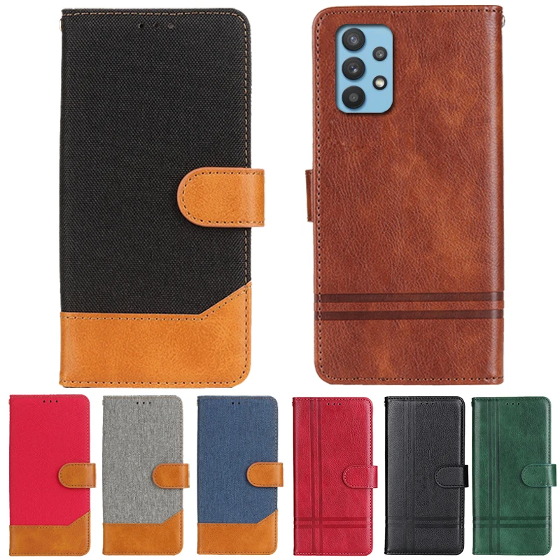 Wallet Flip Case on For Samsung Galaxy A32 4G Phone Leather Cases For Samsung A32 4G GalaxyA32 4G SM-A325F Card Slot Back Cover