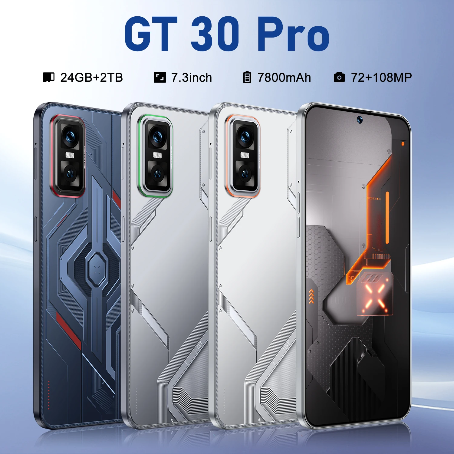 HOT  GT 30 Pro Original 7.3HD Global Version 7800mAh Battery Android Smart 16GB 1TB Dual Card