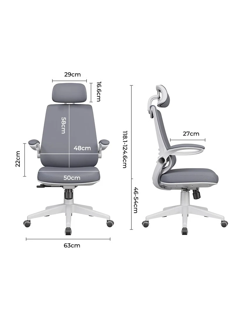 Ergonomiczne mobilne siatka na krzesło biurowe z nylonową nogą komputerowe krzesło biurowe do salonu Vanity Silla Gamer meble biurowe LVOC