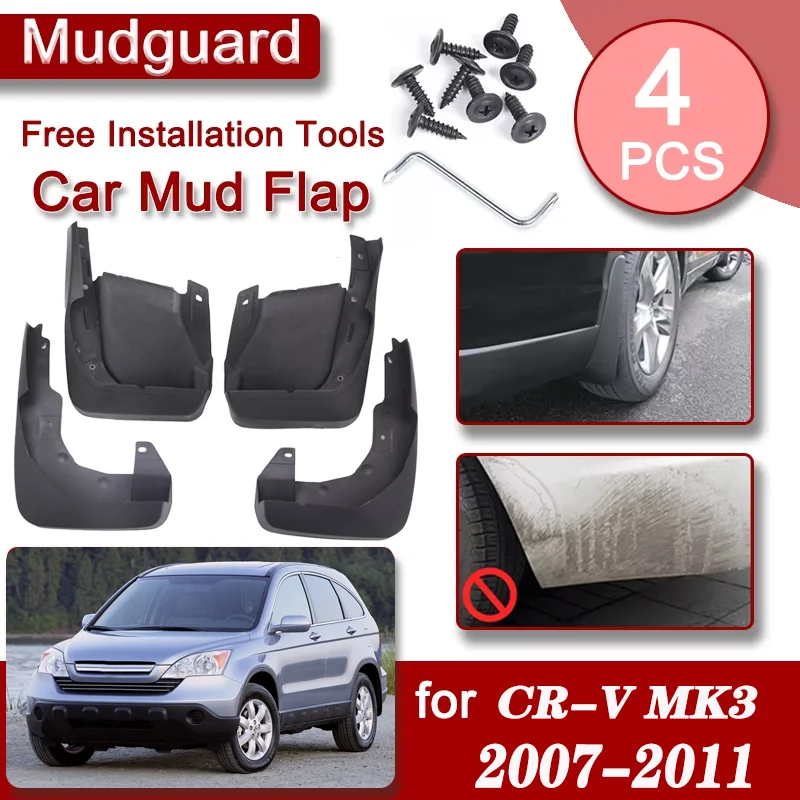 

Car Front Rear Mudguards For Honda CR-V MK3 2007-2011 CR V CRV 4PCS Accessorie Luxury Fender Mudguard Anti-splash Mud Flap Guard