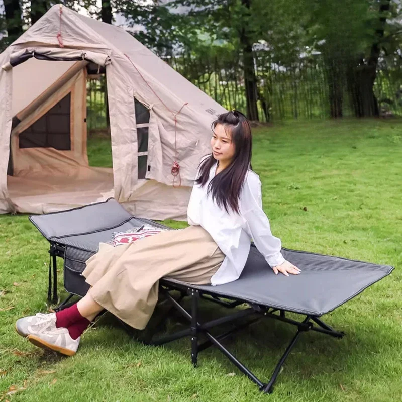 #Outdoor Furniture Camping Chair Playa Camp Bed Camping Folding Bed Portable Camping Field Office Lunch Break Hospital Escort Be