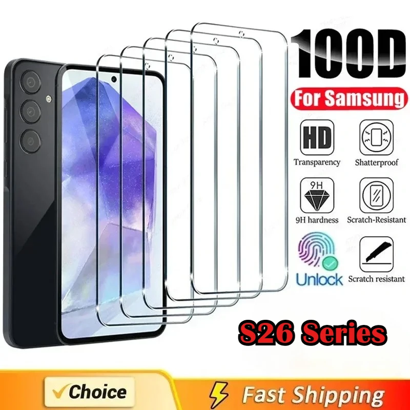 1–5 Stück 9H HD gehärtetes Glas für Samsung Galaxy S26 Ultra S26Pro S26 Edge S25 Plus A56 A36 A16 A06 A55 A15 Displayschutzfolie