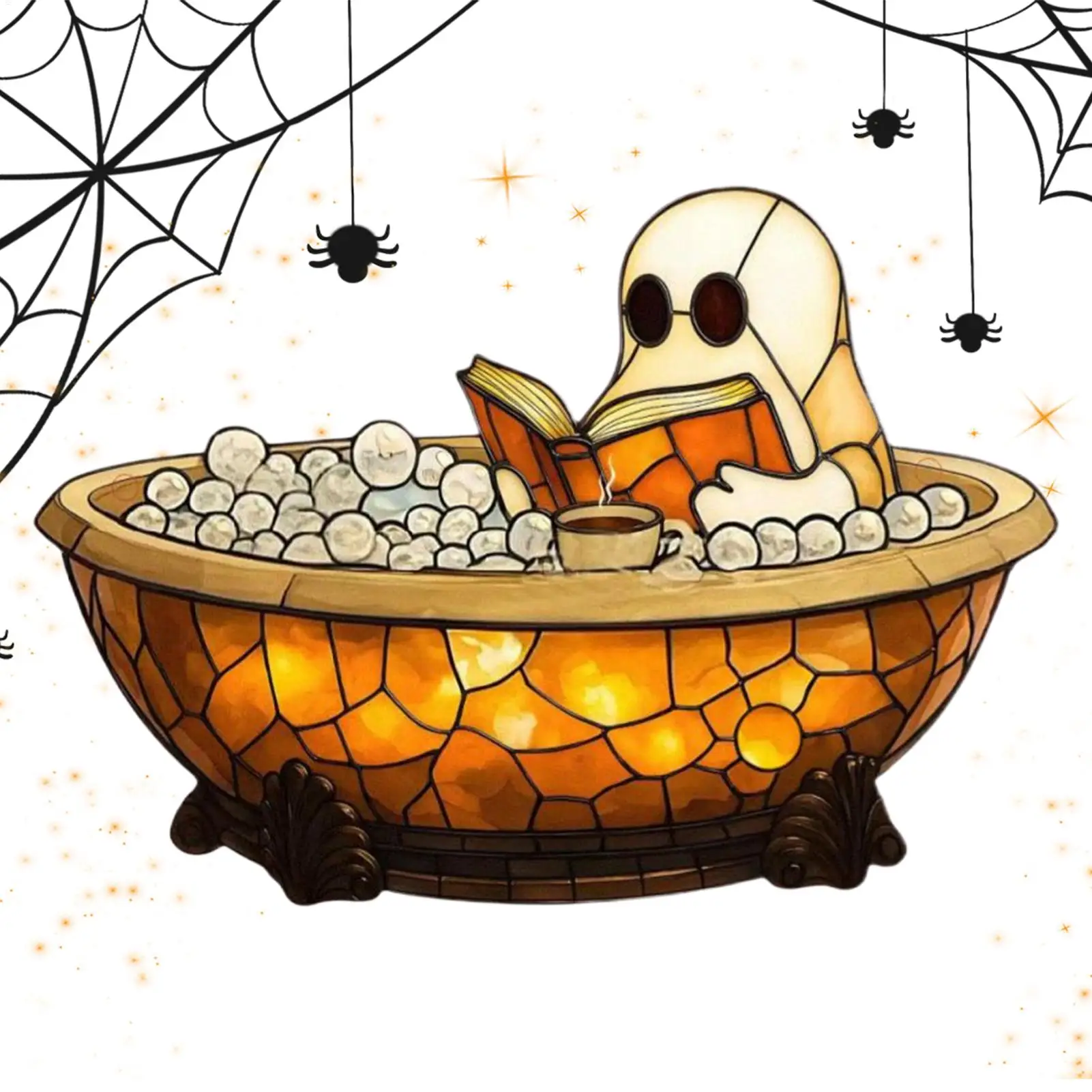 ハロウィンゴーストライト読書ランプ樹脂美的愛らしいゴーストバブルバスナイトライト子供大人寝室用ハロウィン