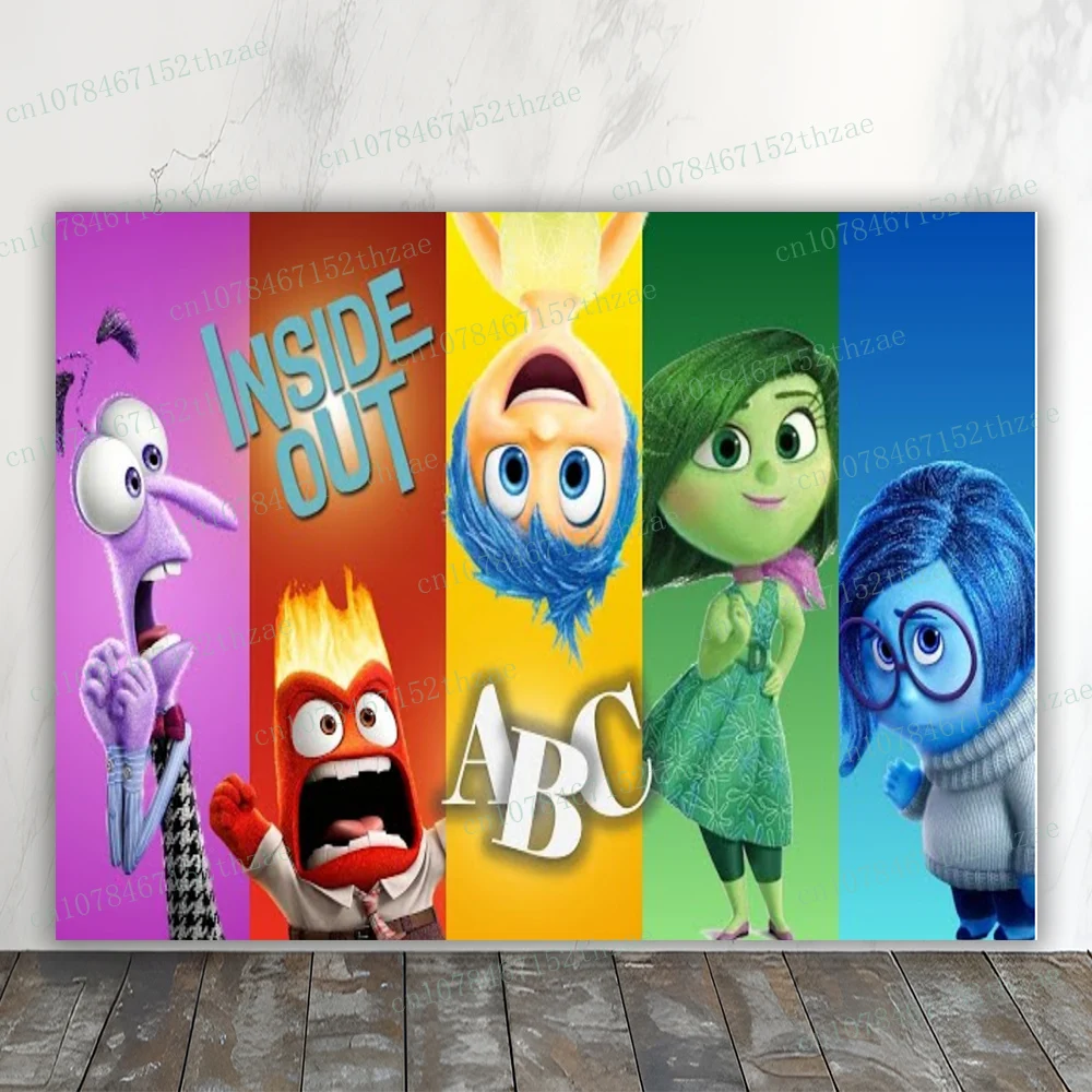 Inside Out Birthday Party Photo Background Baby Shower Photo Backdrop Cartoon Banner Decoration Photography Backdrop