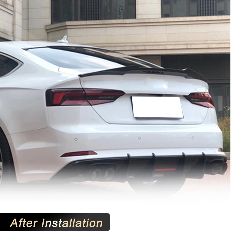 Car Rear Trunk Spoiler Wings for Audi A5 S5 RS5 B9 Hatchback 4DR 2017-2023 Rear Spoiler Boot Wing Lip Full Carbon Fiber ABS - view 3