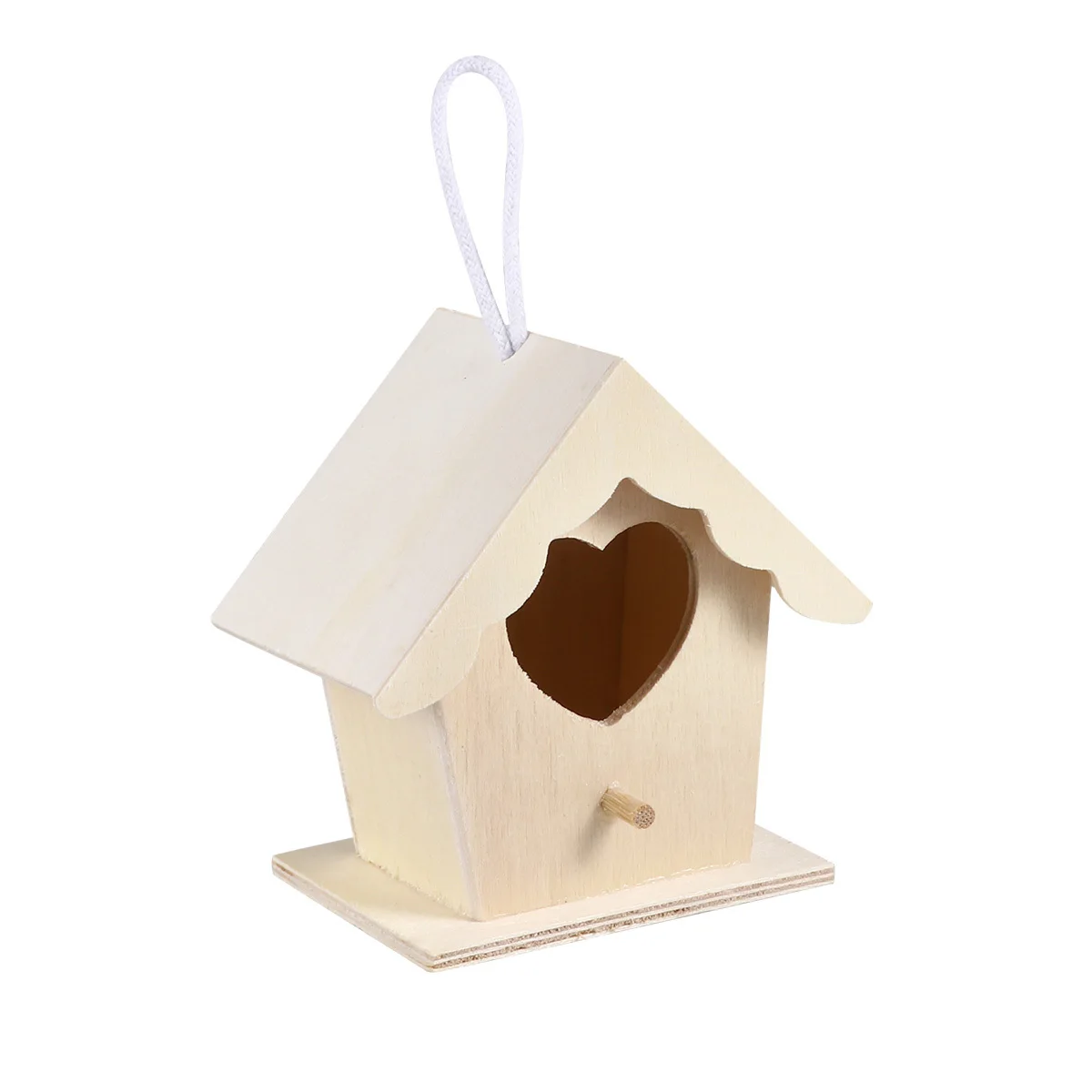

Wooden Bird Nest House Shape Hanging Cage For Canary Parrot Lark Yellowbird Pet Birds Wood Nest Decor Creative Birds