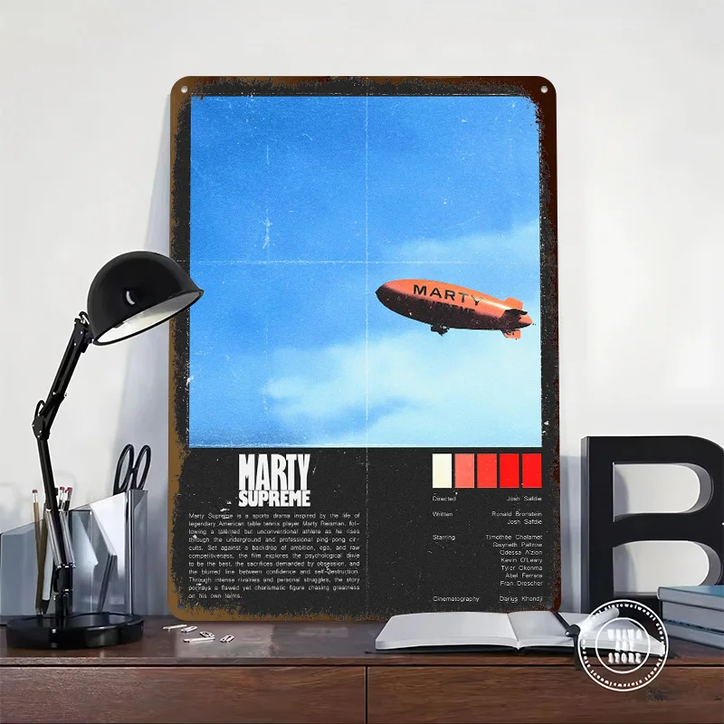 Marty Supreme Movie Tin Poster Customized Wall Art Retro Vintage Metal Signs for Fans Room Bedroom Decoration Gaming Interior
