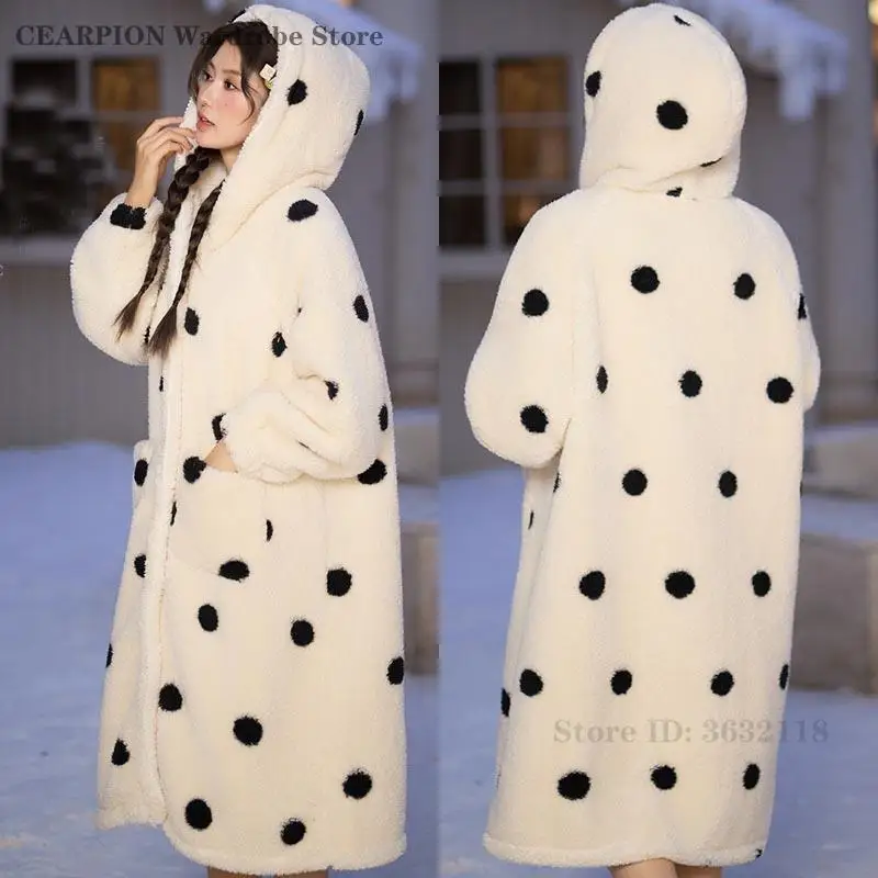 

Осень-зима, женская одежда для сна, домашнее платье, утепленная ночная рубашка из кораллового флиса с капюшоном, кимоно, халат, сексуальное пеньюар, фланелевая одежда для дома