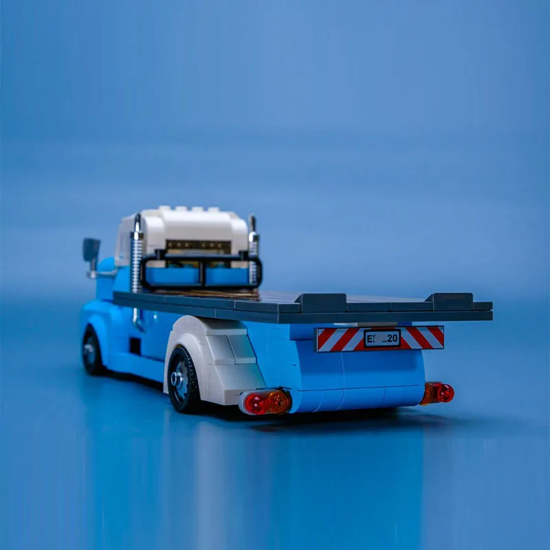 372 ชิ้นMOC CityรถคลาสสิกCOE Flatbed Trailerรุ่นDIYปริศนาประกอบอาคารบล็อกของเล่นเด็กของขวัญวันเกิด