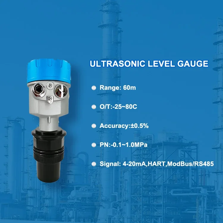 Industrial Non Contact Ultrasonic Water River Level Transmitter Meter Indicator Liquid Septic Tank Level Detection Sensor