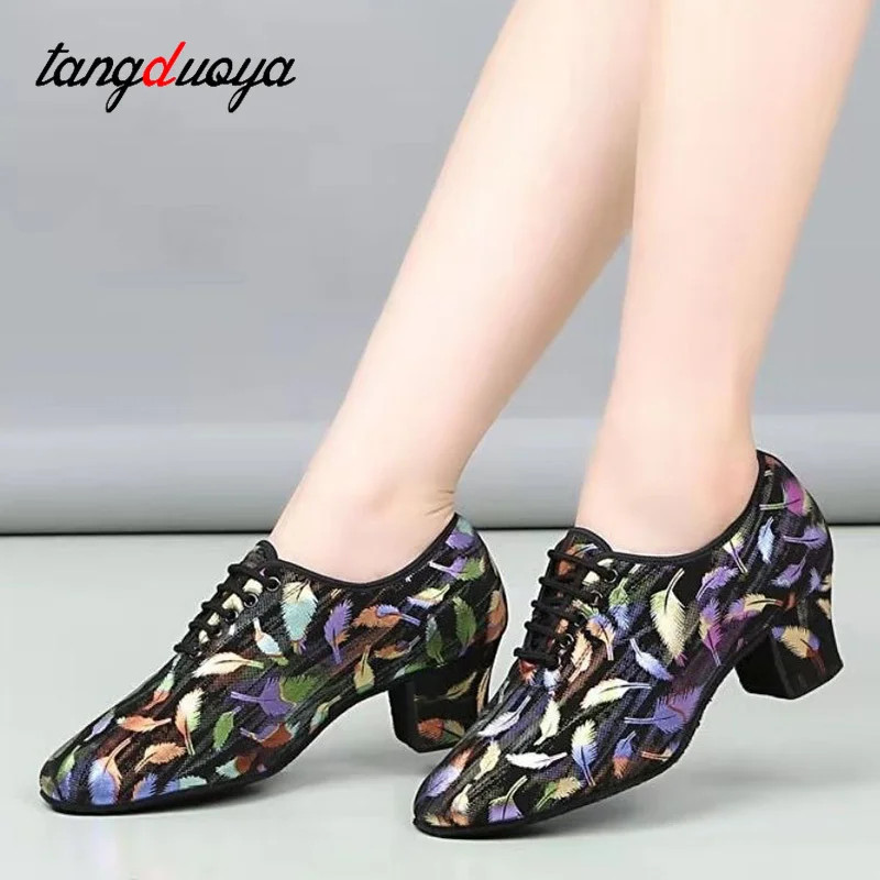 Women Dancing shoes Latin Dance Shoes Modern Tango latin dancing Shoes Jazz Practice Shoes Girls Female Ballroom Shoes