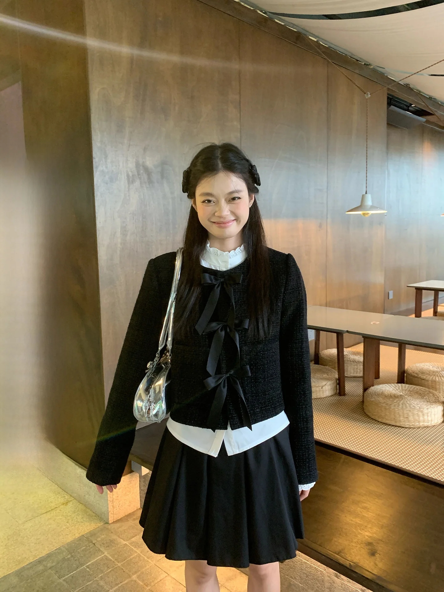 

Bla Bow Tie ort Quilted Jaet Women's Faion Sle Sòng Zhèngēn Brand Commute Sle Chinese Origin Autumn 2025 Release