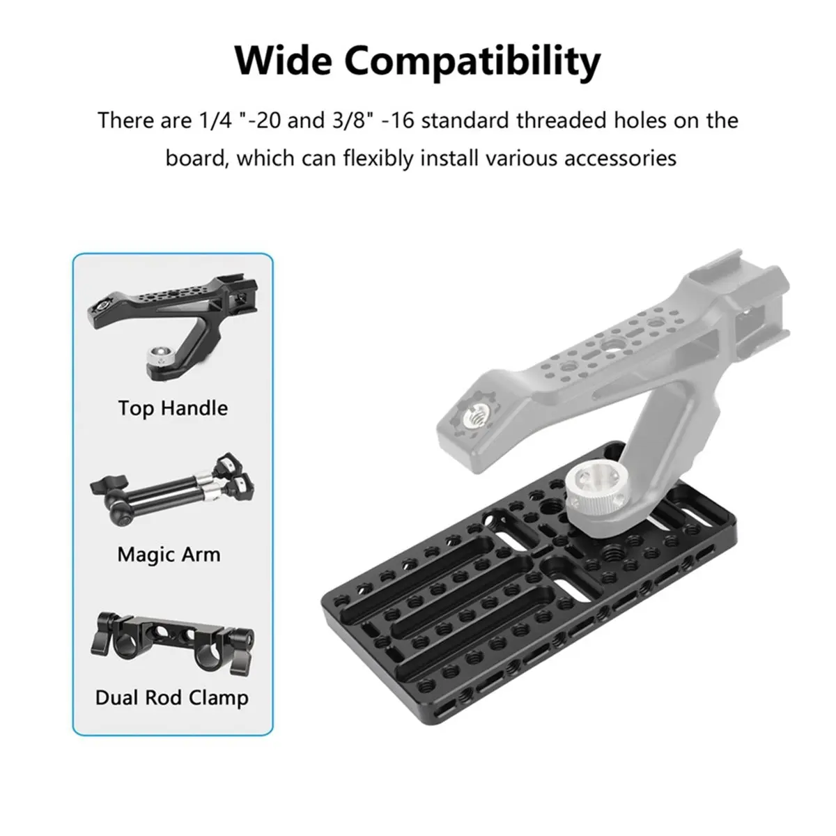 A72U Multi-Purpose Mounting Cheese Plate Extension Base Plate with Anti-Twist 1/4