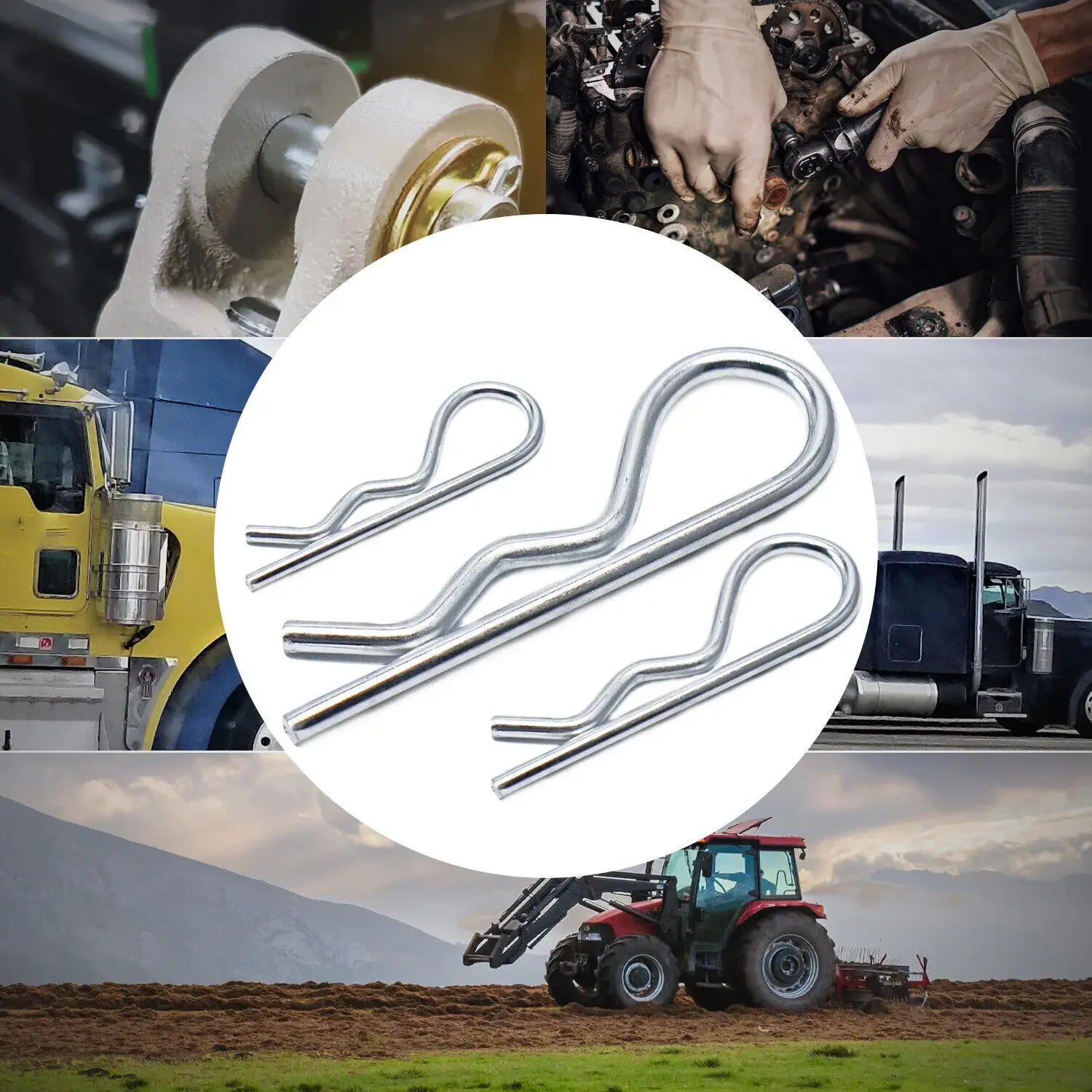 10Pcs Spring Cotter Pin Fuse Assortment - Galvanized Spring Cotter Pin for Reliable Fastening and Secure Connections