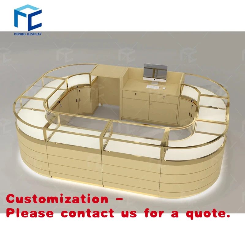 

custom.Penbo Custom Glass Arabian Perfume Display Showcase Table Lauxry Perfume Display Kiosk Shopping Mall Sale