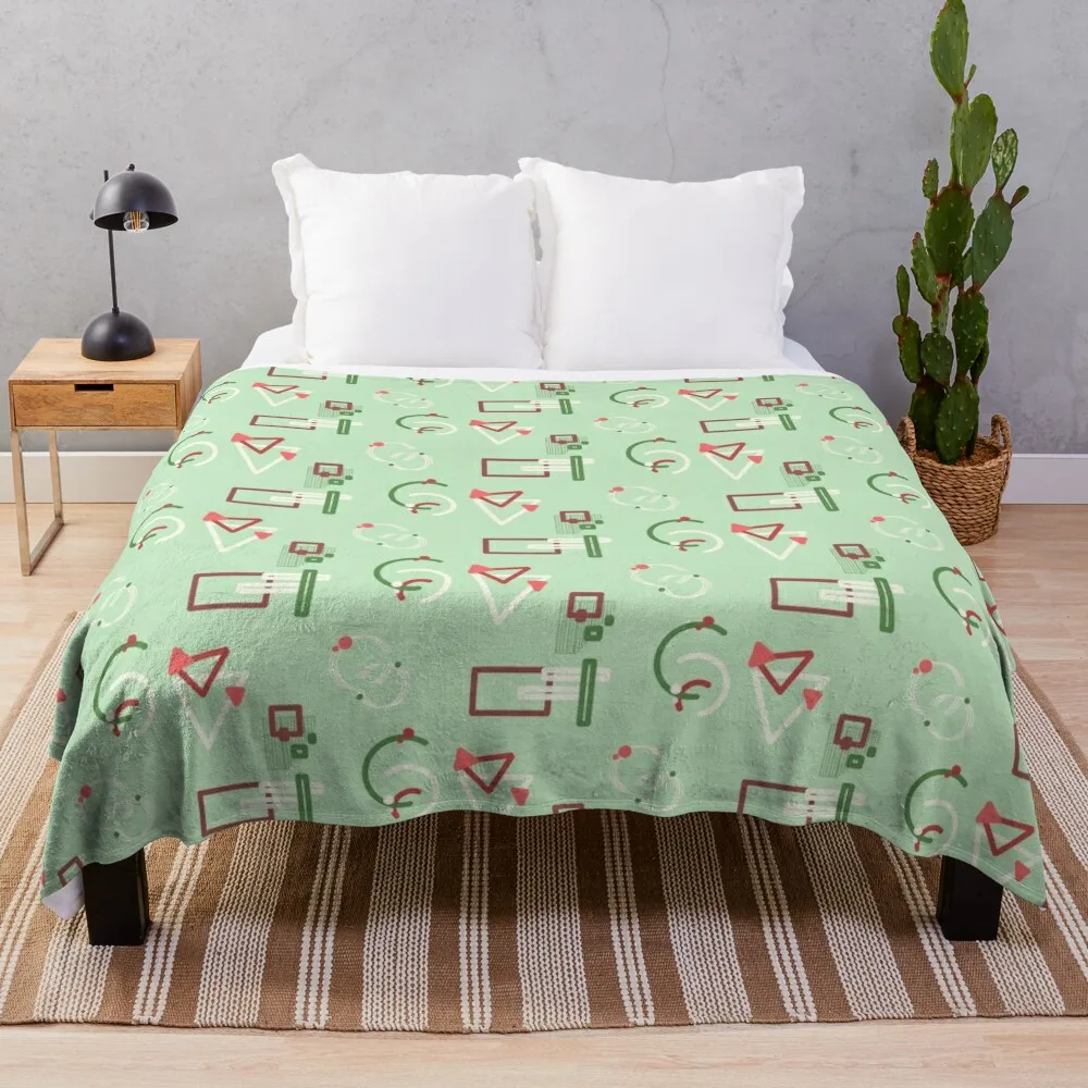 

Go green party pattern Nature inspired geometric shapes Throw Blanket Decorative Throw for babies Blankets