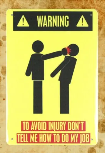 Warning tin metal sign discount wall decor home accents sign