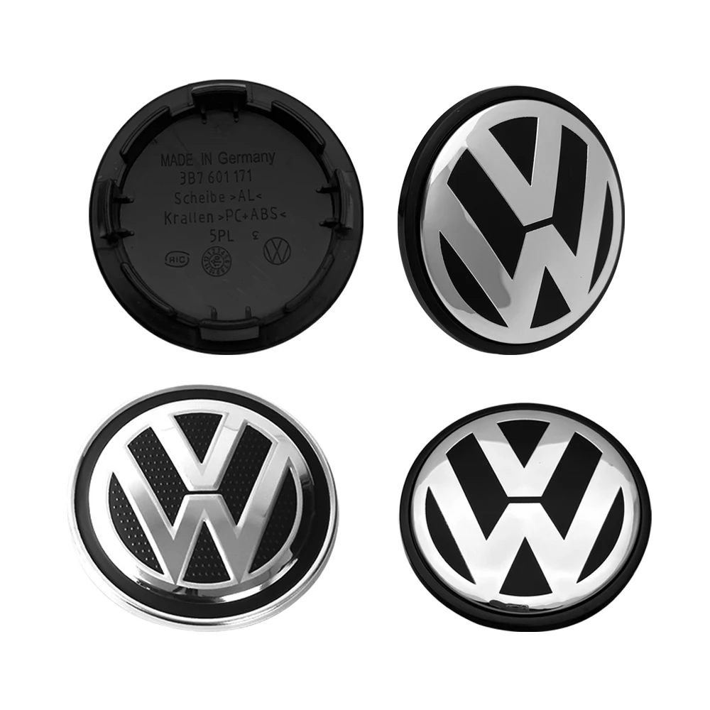 For Volkswagen R Golf mk Motion GTI Polo Touran Octavia Car Wheel Center Cover Stickers Hub Cap Auto decoration accessories 4pcs