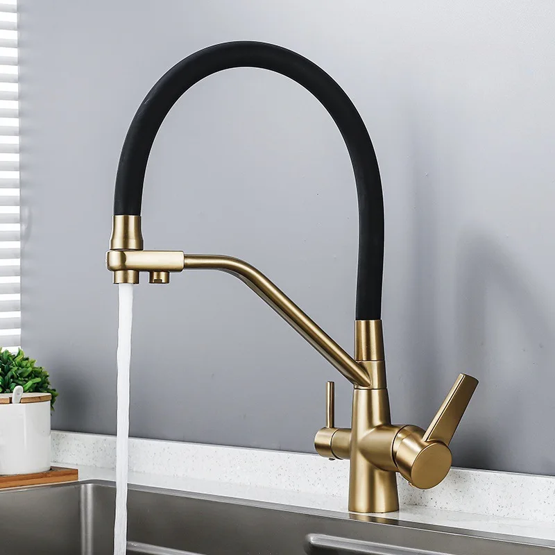 

Filtered Kitchen Sink Faucets Purification Tap 360 Rotate Water Filter Tap For Kitchen 3 in 1 Purifier Vessel Sink Mixer