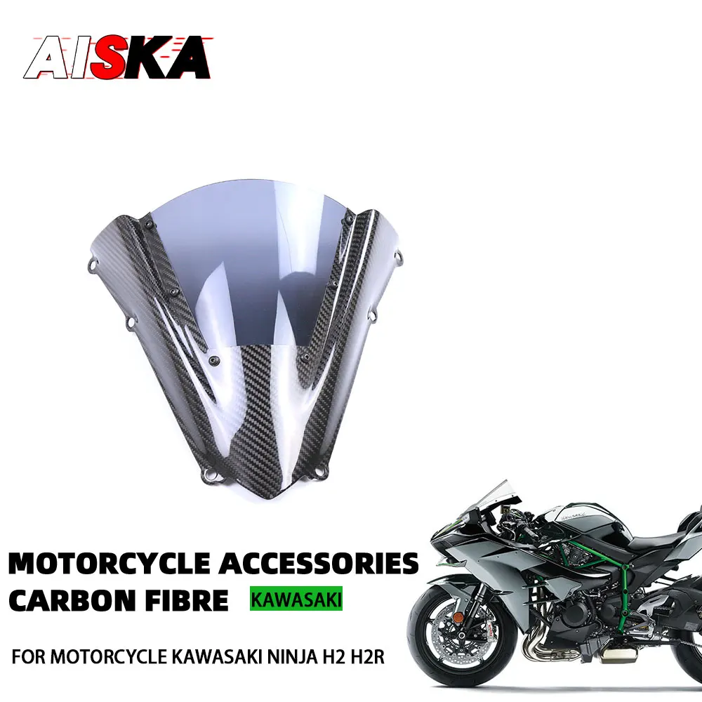 

For KAWASAKI NINJA H2 H2R 2015 - 2024 Wind Shield Windscreen Pure Carbon Fiber Motorcycle Accessories Wind Deflector Fairing Kit