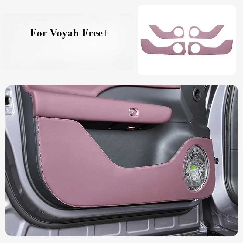 

For Voyah Free+ 4Pcs Car Door Anti-Kick Pad Anti-Scratch Four Doors Leather Protective Cover Cushion Car Interior Accessories