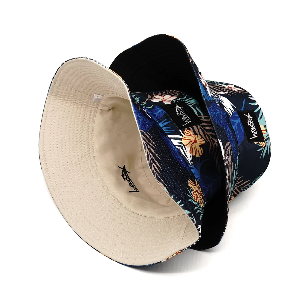 Large Brim Fisherman Hat Reversible Hawaii Korean Spring Summer For Men Women Streetwear Panama Bob Hiphop Buckets Cap