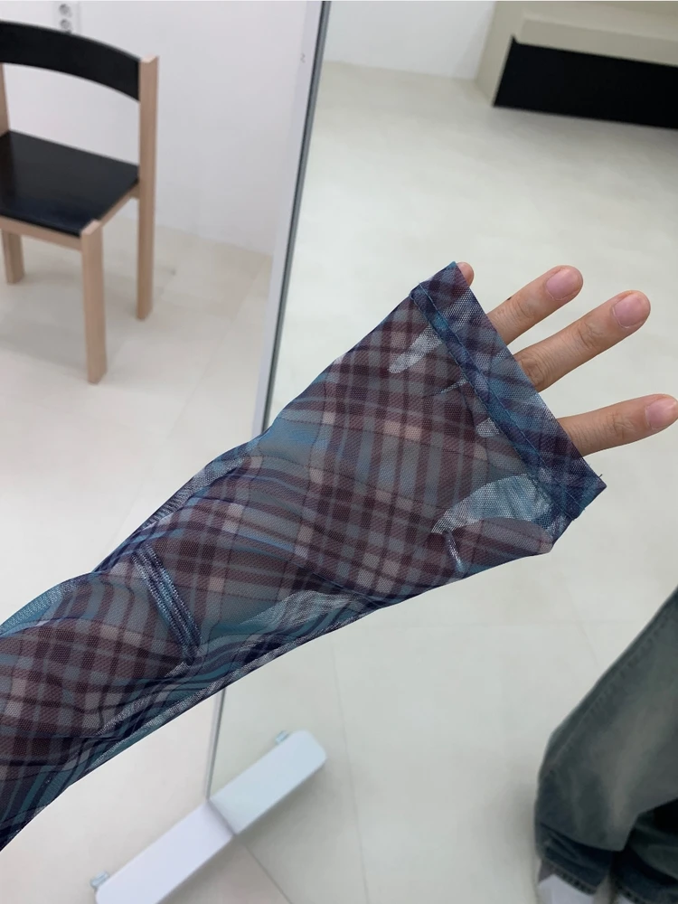 เสื้อยืดแขนยาวทรงสลิมฟิตสไตล์เกาหลี พิมพ์ลายดอกไม้ ผ้าตาข่าย ใส่เป็นเสื้อตัวใน แฟชั่นผู้หญิง สำหรับฤดูใบไม้ร่วงและฤดูหนาว