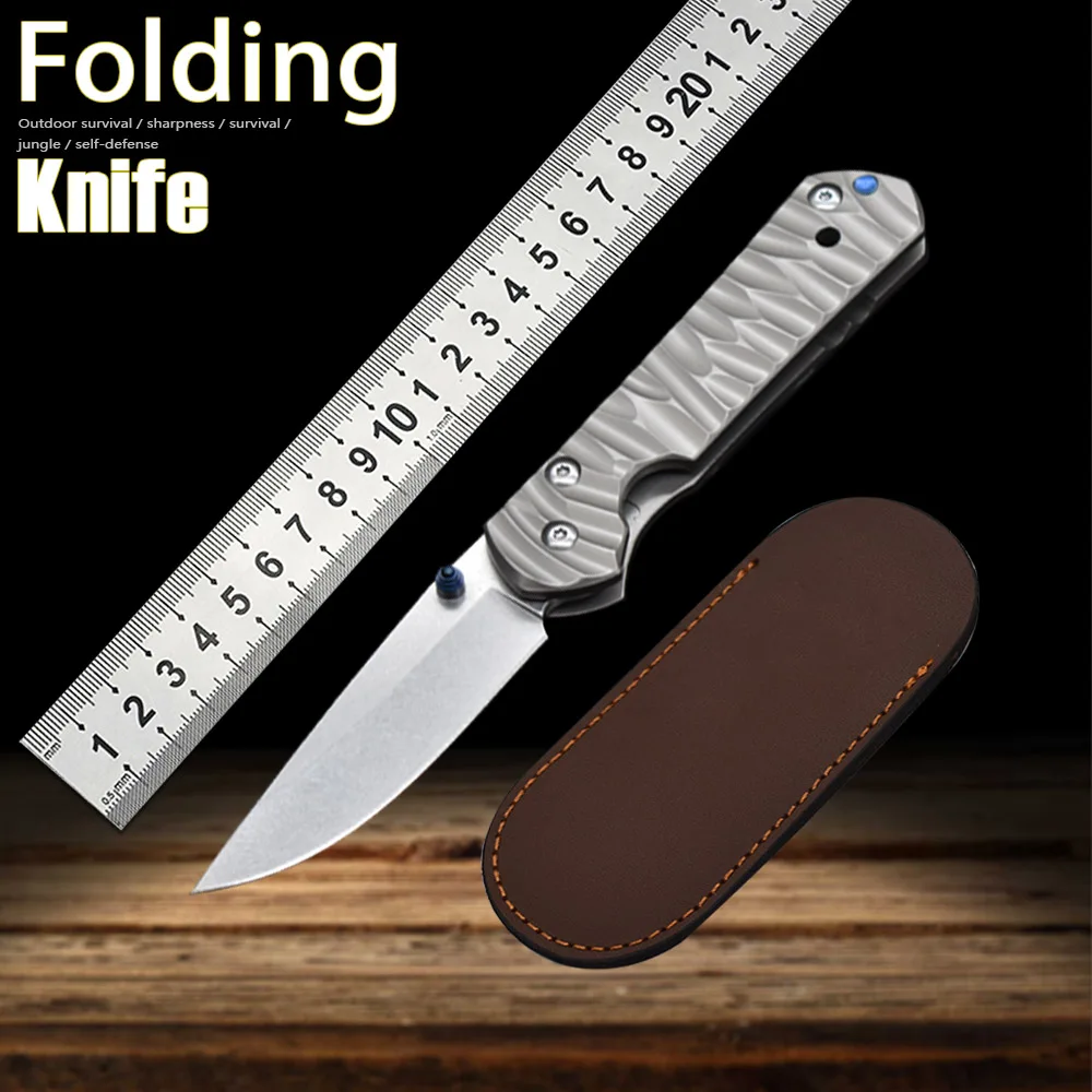 

M390 лезвие шарикоподшипник каменная промывка титановый сплав инструмент для выживания открытый походный нож высокая твердость острый EDC Jackknife острый