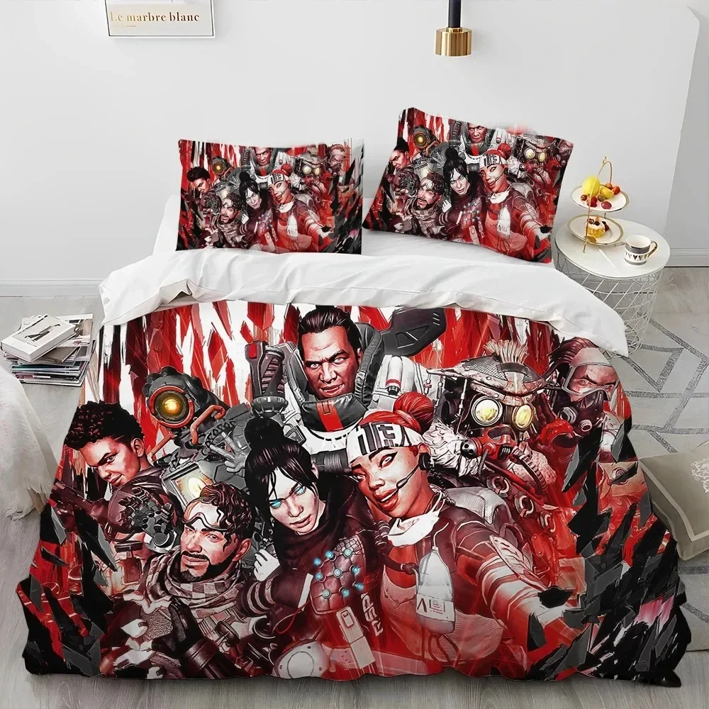 3D Print A-Apex Legends Bedding Set Duvet Cover Bed Set Quilt Cover Pillowcase Comforter king Queen Size Boys Adult Bedding Set