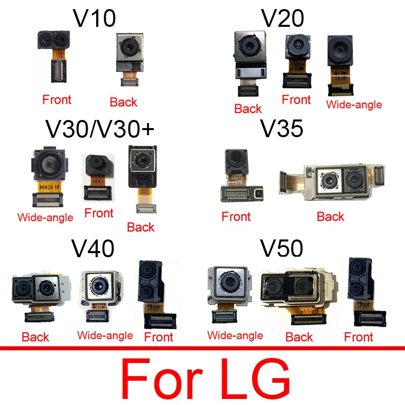 Front & Rear Main Camera Module For LG V10 V20 V30 V30+ V35 V40 ThinQ V50 Back Camera Facing Small Camera Replacement Parts