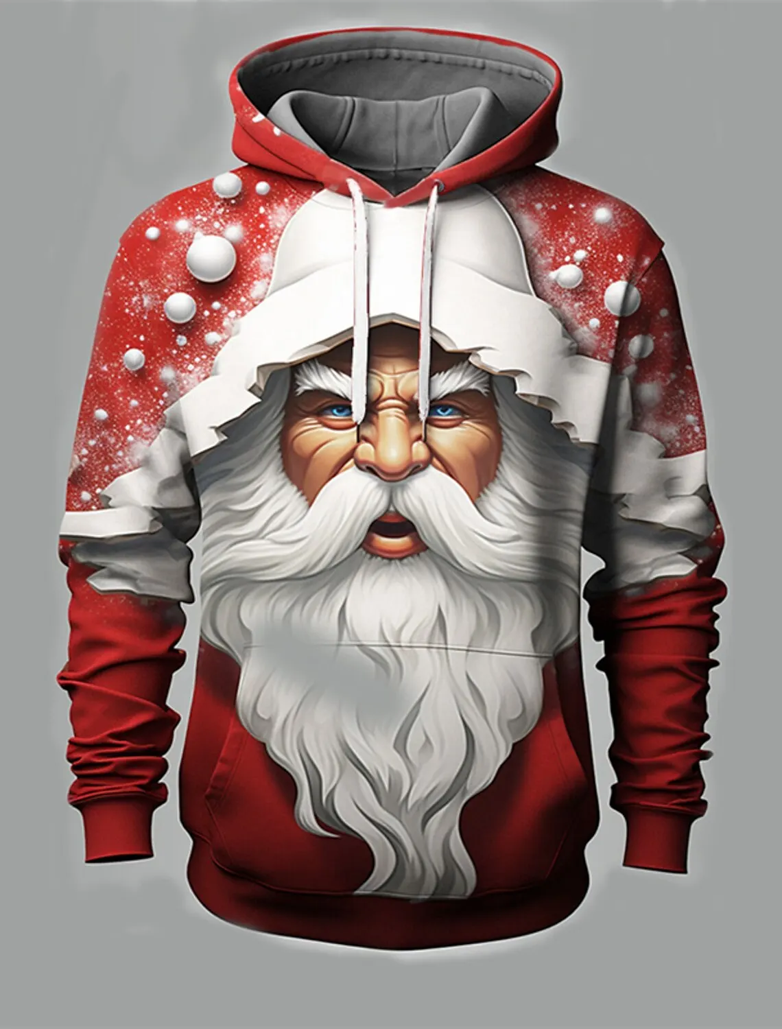 Fun Santa Claus pattern men fashion 3D printed hoodie Sports hoodie Long sleeve hoodie printed front pocket hoodie sweatshirt