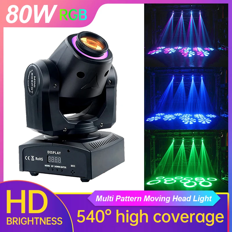 

1/2/4PCS Stage lighting beam RGB LED 80W led spot moving head light DMX dj effect stage lights for ktv bar disco party