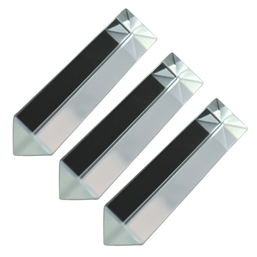 

3Pcs Glass Prisms Meticulously Crafted High Penetration Architecture Photography Physics Rainbow
