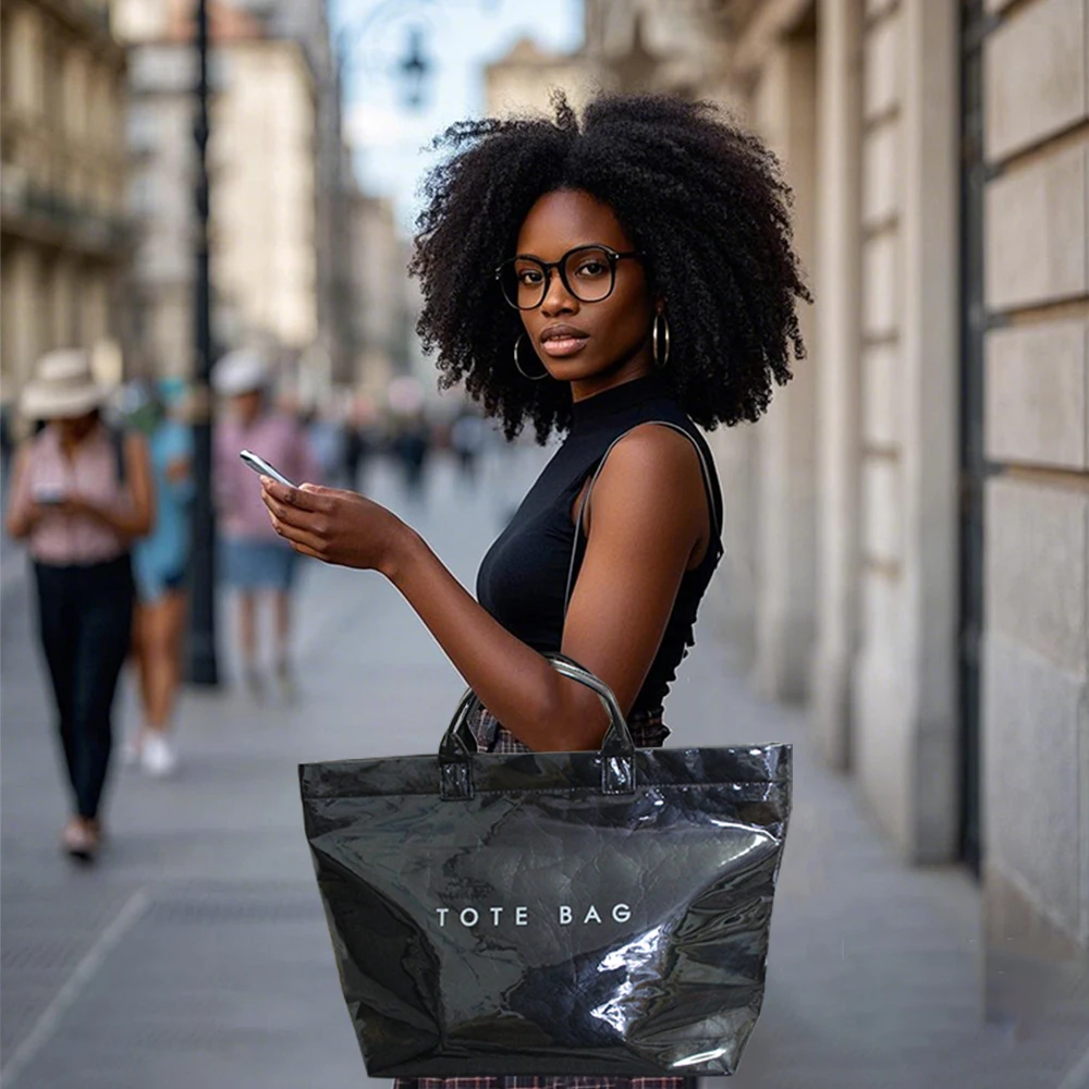 

Универсальная сумка на плечо из ПВХ, модная сумка-тоут большой емкости, бумажная сумка Dupont, сумка на плечо для отдыха, сумка для покупок, работы, свидания