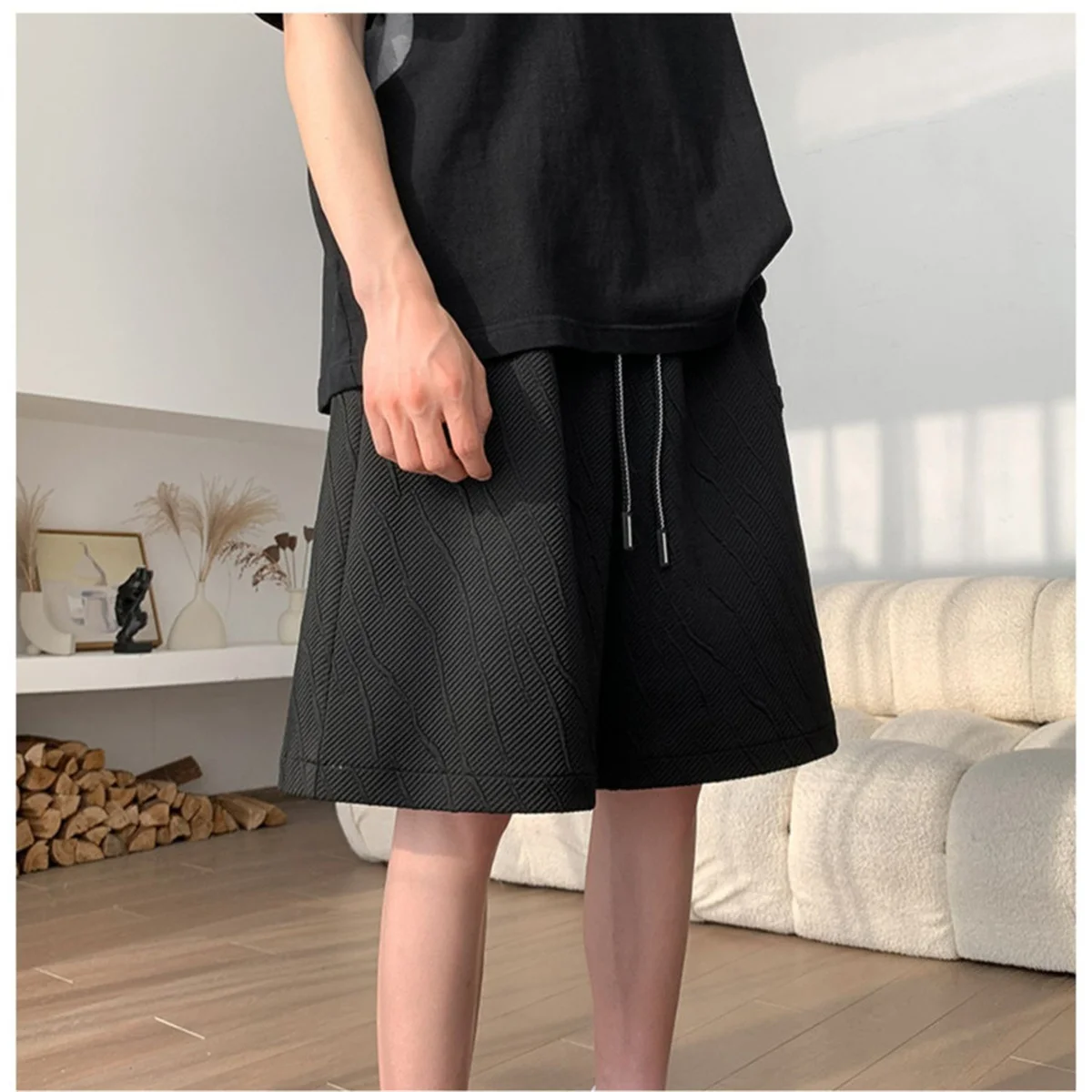 

US Plus Size Cargo Shorts Men's Fashion Summer Ins Ventilate Casual Black Pants Students Trend Port Wind Gym Pockets Outwear Men