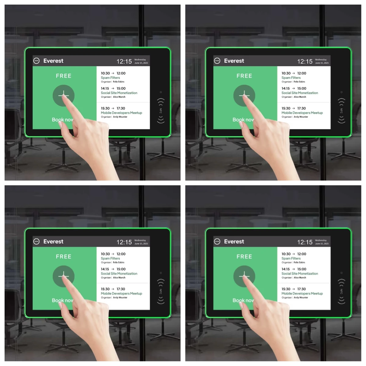 Spring Promotion：10.1 Inch POE Android Tablet LED Light Bar RK3568 2+16Gb Business Use NFC Meeting Room Touch Screen Front Camer
