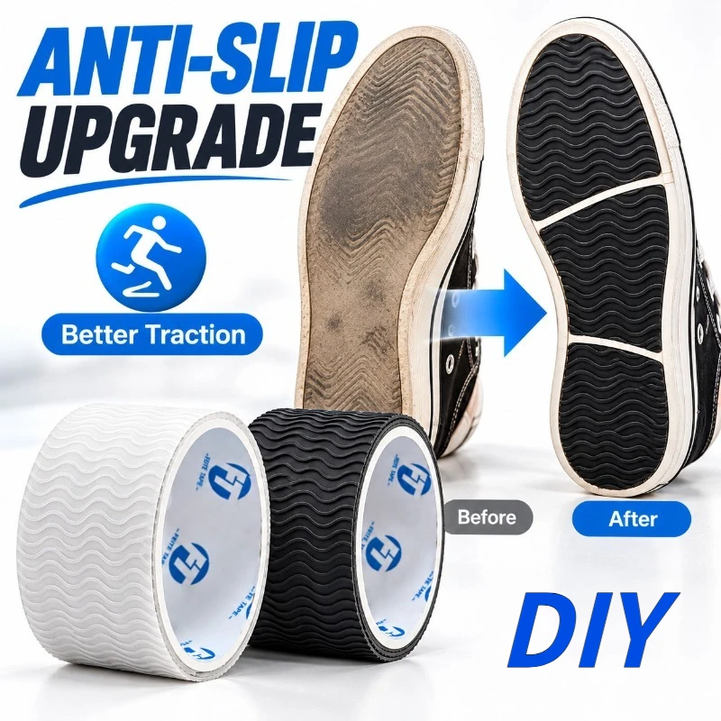 FT Anti-Slip Grip Tape for Shoe Soles –Wear Resistant, DIY, Freely Trimmable, Diamond Texture, Non-Slip Heel Pads,Super Sticky,