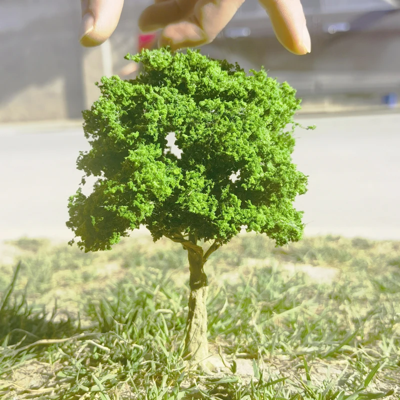 Árbol de alambre fino de 1/2 piezas, modelo de tren a escala Ho, decración de ferrocarril, modelo de bricolaje, árbol de planta verde, 10-30 cm