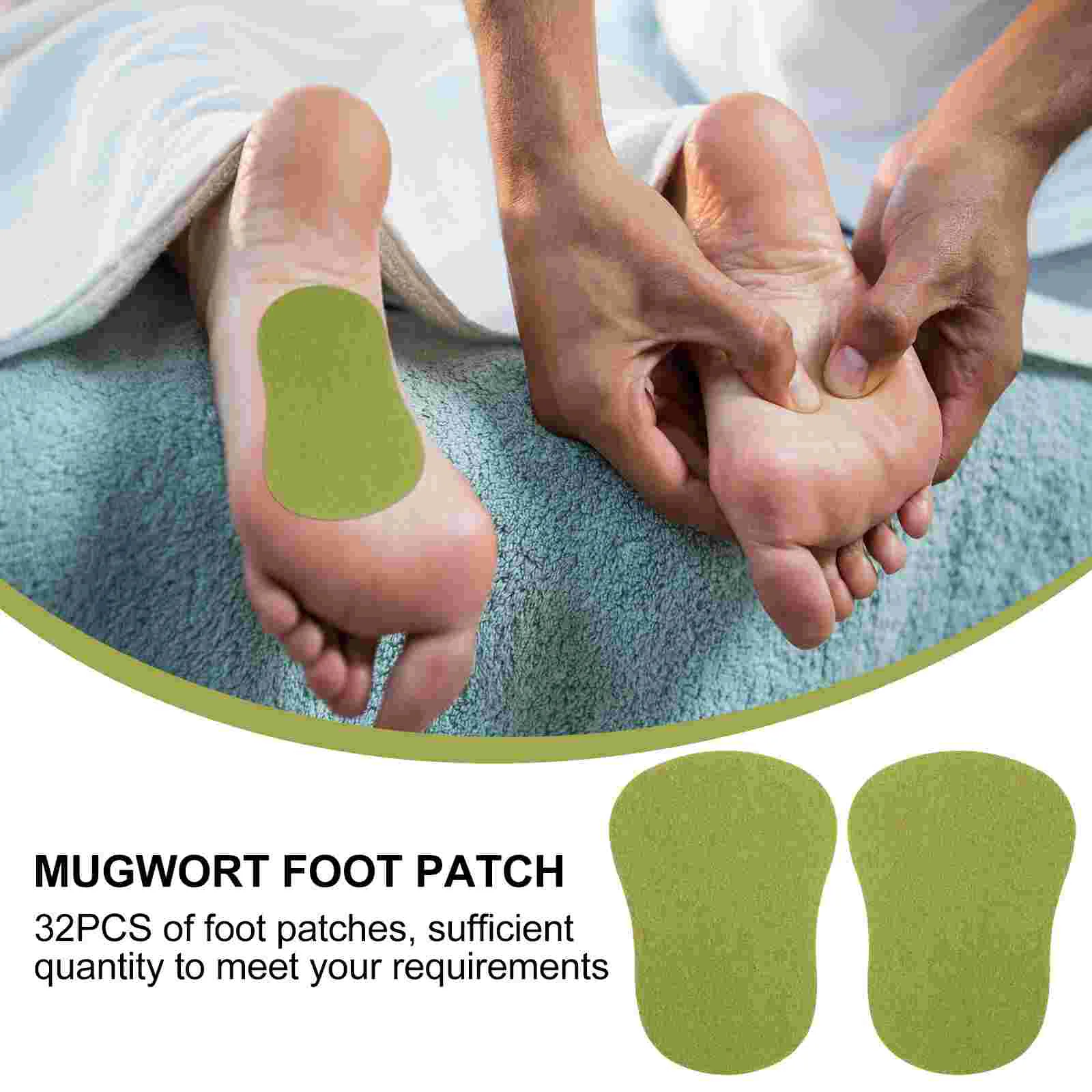 32 Pcs Foot Patch Wormwood Pads Mugwort Household Moxa Vola Patches Warm Care Products Green Sticker