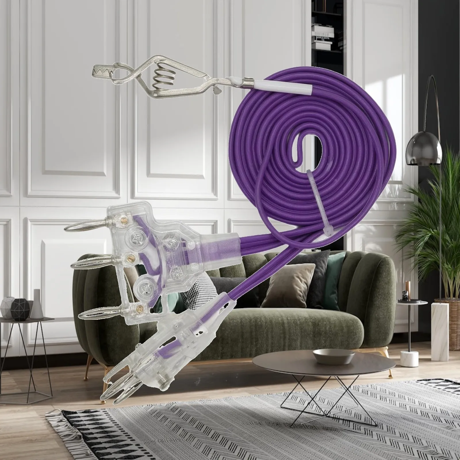 Fencing Hand Line with Coiled Cable Insulated Gear for Fencers