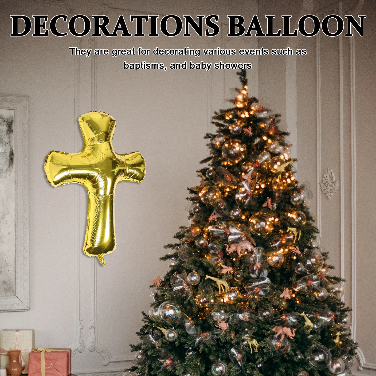 

Cross Balloon Balloons for Birthday Party Shower Decorations Baptisms Take Bath
