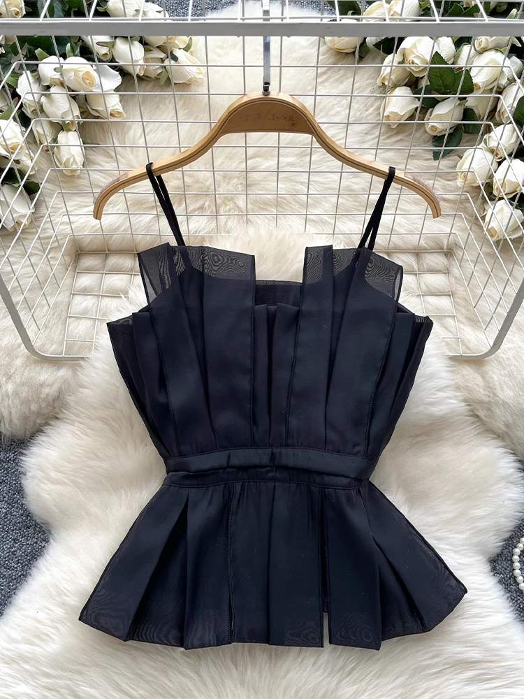 Women\'s Apricot Crop Top Vintage Y2k Camisole Off Shoulder Sleeveless Corset Top Sleeveless Vest Tank Top 2000s Clothes Summer