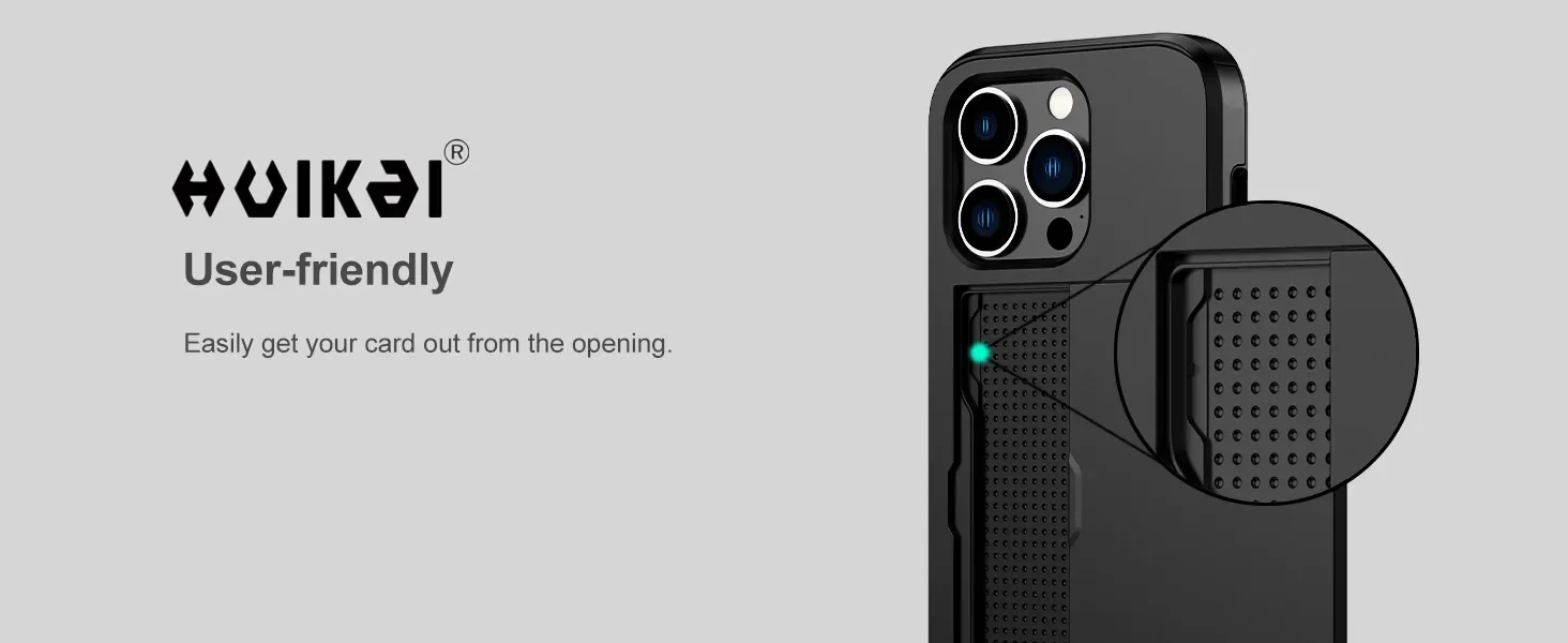 Hülle für iPhone 18 Pro Max 17 Pro Max 17e 16e 15 14 13 12 Brieftasche Kartenhalter Schiebeschlitz Schlanke Hartschale PC Robuste Schutzhülle – Detail 8