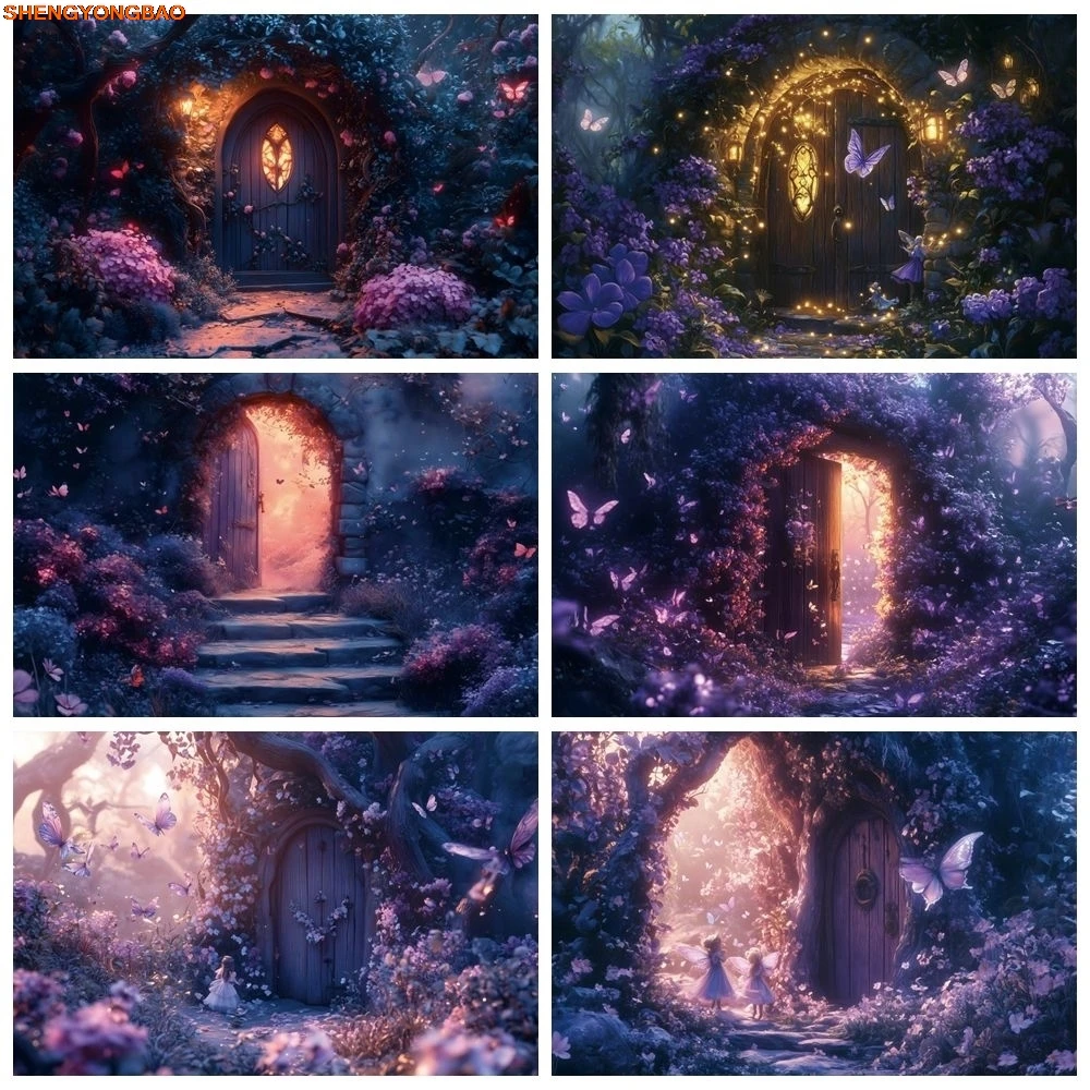 

Dreamy Wonderland Forest Photography Backdrop Plants Butterfly Fairy Magic House Birthday Party Art Portrait Photo Background
