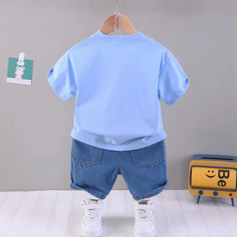 Estate bambini ragazzi ragazza abbigliamento bambini cartone animato t-shirt pantaloncini 2 pz/set bambino per il tempo libero tute in cotone per