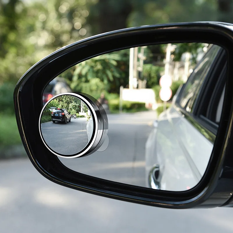 Car rearview mirror glass small circular mirror blind spot auxiliary reverse mirror rearview wide-angle mirror black adjustable