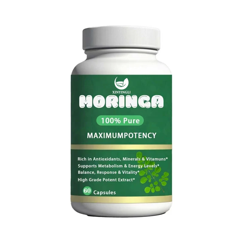 Pure Moringa Capsules, Healthy Joint Support Supplement | Enhance Energy and Immunity, Non GMO, Vegetarian, 60 Capsules