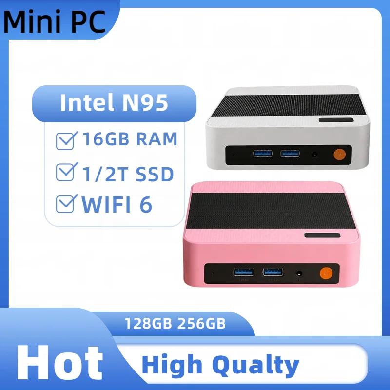 Intel Core N95 Windows 11  Portable Pc Computer 16GB RAM 1/2TB SSD WIFI 6 BT5.2 4K 60Hz HD Mini Gaming Office Study Pc