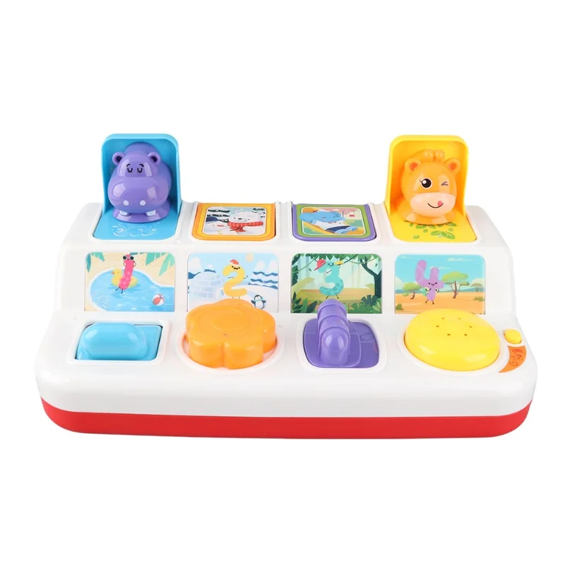 ของเล่นสัตว์แบบป๊อปอัพแบบโต้ตอบพร้อมแสงเพลง เสียงสัตว์ ของเล่นเสริมพัฒนาการการเรียนรู้สำหรับเด็กทารก