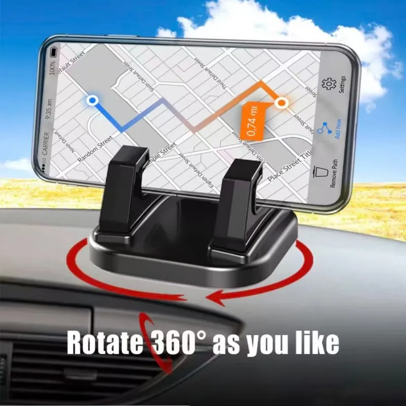 360 °   Support de téléphone portable rotatif Support de voiture Support de Navigation GPS antidérapant Support de voiture Support dans la voiture universel pour tous les téléphones